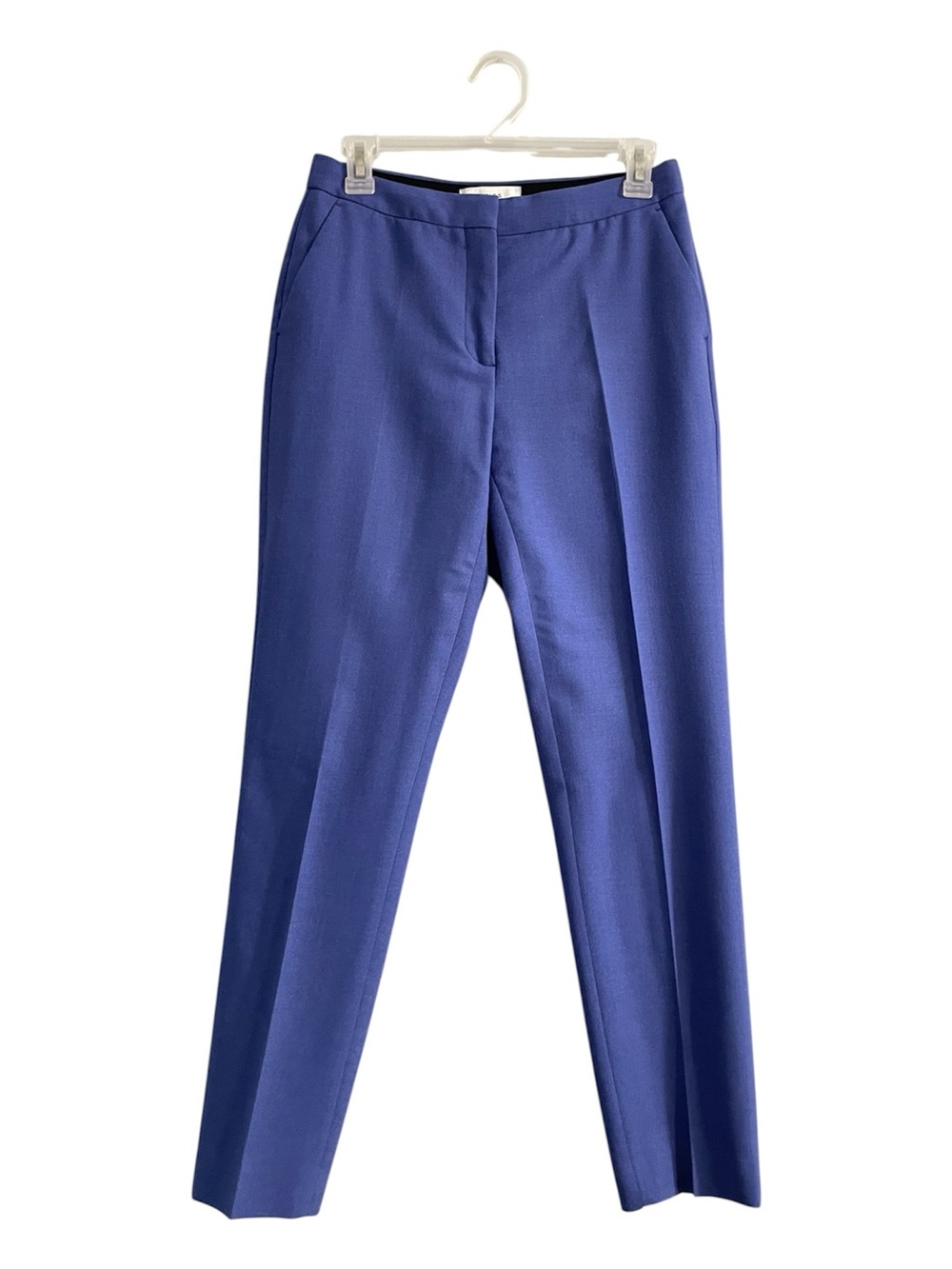 Reiss wool slim fit trousers pants quiet luxury business casual size 4 blue